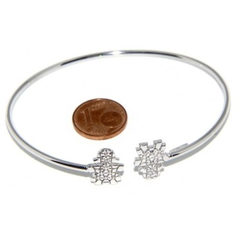 RMB|SILVER 925: woman bracelet slave girl opened bright white natural zircons