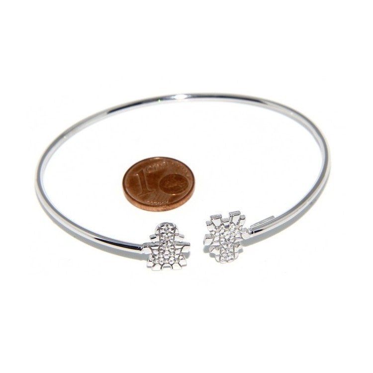 RMB|SILVER 925: woman bracelet slave girl opened bright white natural zircons