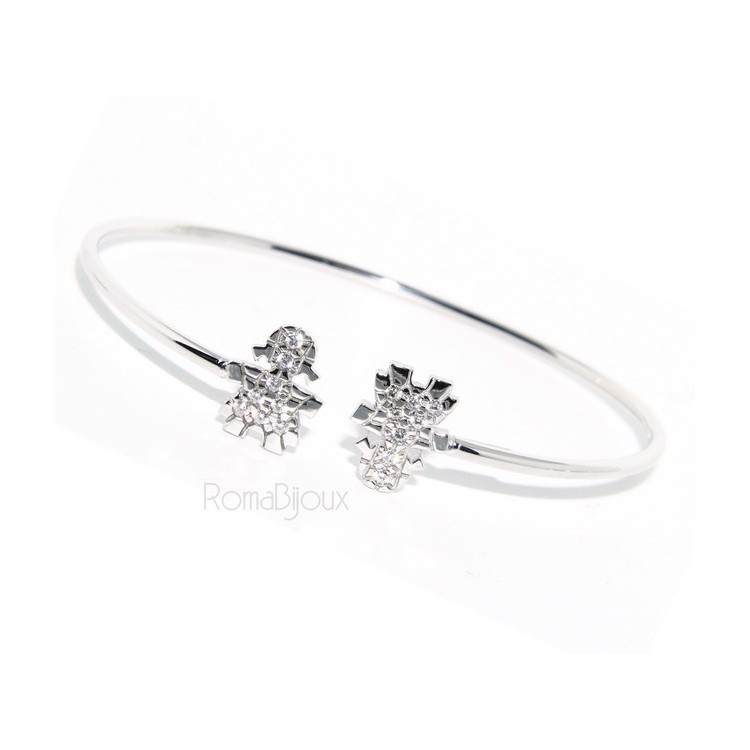 RMB|SILVER 925: woman bracelet slave girl opened bright white natural zircons