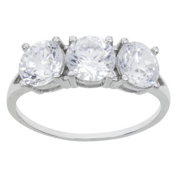 RMB|silver925 Rhodium: Trilogy with zircons from 0.6 brilliant cut