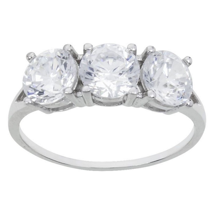 RMB|silver925 Rhodium: Trilogy with zircons from 0.6 brilliant cut