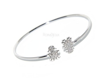 RMB|SILVER 925: woman bracelet slave girl opened bright white natural zircons