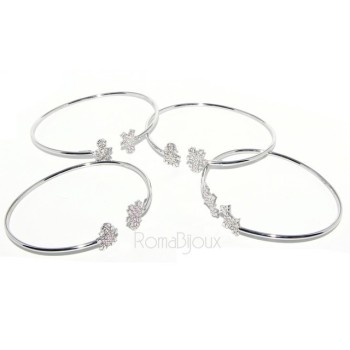 RMB|SILVER 925: woman bracelet open child slave bright white natural zircons