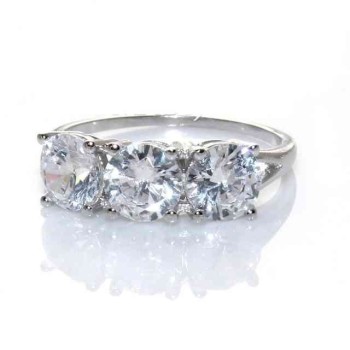 RMB|anello trilogy argento 925 con zirconi da 0,6 -  N0074