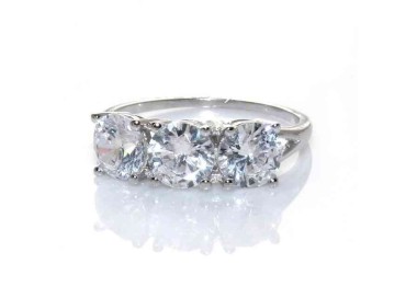 RMB|silver925 Rhodium: Trilogy with zircons from 0.6 brilliant cut