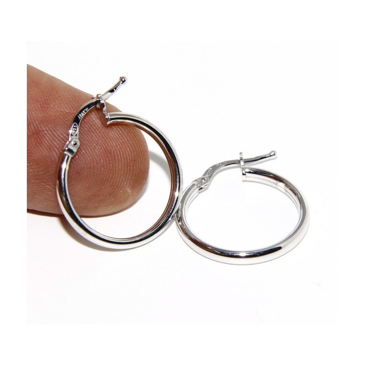 RMB|925: Women's earrings anelle circles classic smooth bushings 19 mm 3 colors