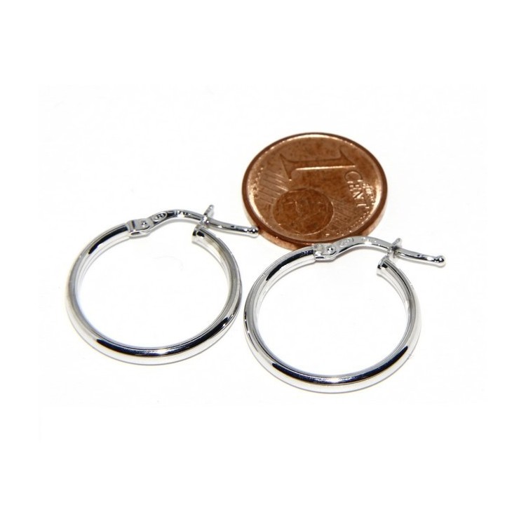 RMB|Argento 925 : orecchini donna anelle cerchi boccole lisce classiche 19 mm 3 colori