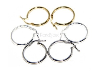 RMB|925: Women's earrings anelle circles classic smooth bushings 19 mm 3 colors