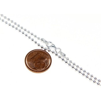 RMB|ARGENTO 925 : Girocollo collana pallini palline balls 2,0 mm varie lunghezze modello chiaro sbiancato