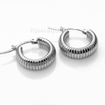 RMB|Argento 925 : orecchini donna uomo anelle cerchi scattino lavorati righe orizzontali