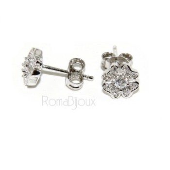 RMB|925: Women's earrings clover pave 'of white cubic zirconia microsetting