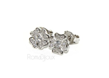 RMB|925: Women's earrings clover pave 'of white cubic zirconia microsetting
