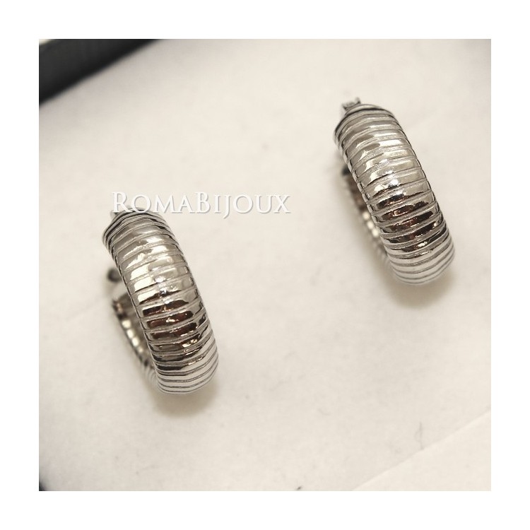 RMB|Argento 925 : orecchini donna uomo anelle cerchi scattino lavorati righe orizzontali