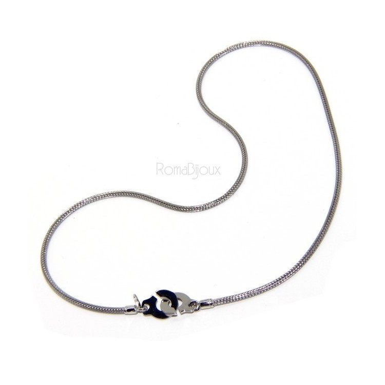 RMB|Argento 925 : bracciale o collana donna uomo fox tail cavetto con manette dell'amore