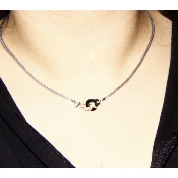 RMB|925: bracelet or necklace woman man fox tail wire with love handcuffs