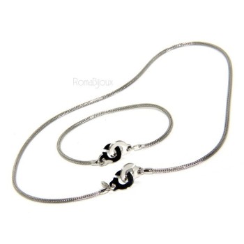 RMB|925: bracelet or necklace woman man fox tail wire with love handcuffs