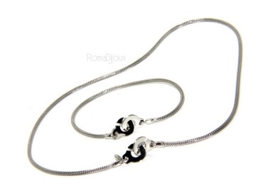RMB|925: bracelet or necklace woman man fox tail wire with love handcuffs