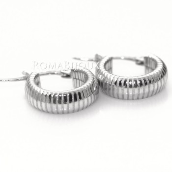 RMB|Argento 925 : orecchini donna uomo anelle cerchi scattino lavorati righe orizzontali