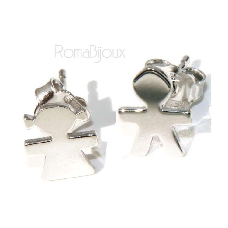 RMB|925 sterling silver earrings: baby boy or baby girl Light gold Yellow and white satin