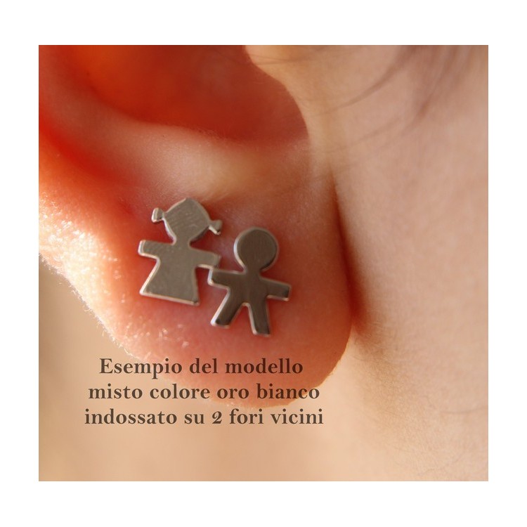 RMB|orecchini Argento 925 : bambino bimbo o Bambina bimba Oro Giallo bianco chiaro e satinato