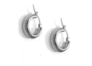 RMB|925 silver bayonet earrings circles with horizontal lines