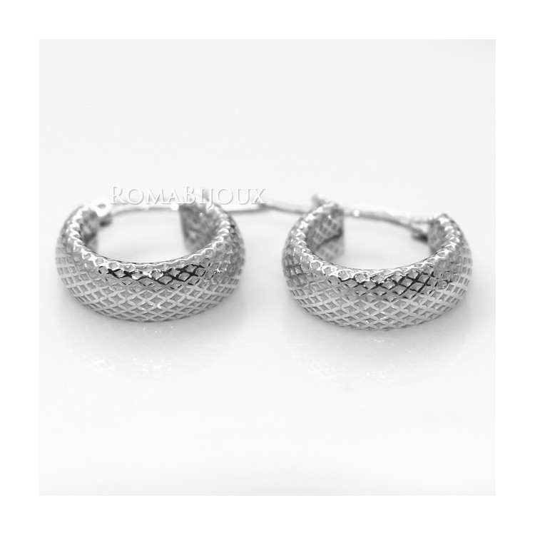 RMB|Argento 925 : orecchini donna uomo anelle cerchi scattino lavorati nido d'ape