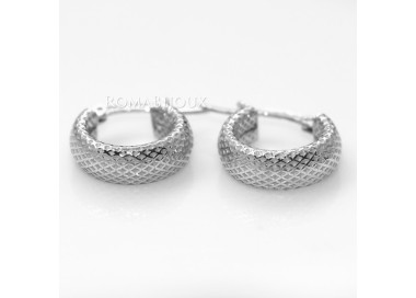 RMB|Argento 925 : orecchini donna uomo anelle cerchi scattino lavorati nido d'ape