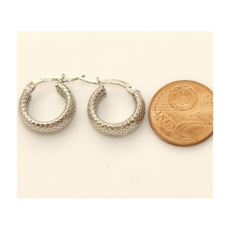 RMB|Argento 925 : orecchini donna uomo anelle cerchi scattino lavorati nido d'ape