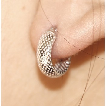 RMB|Argento 925 : orecchini donna uomo anelle cerchi scattino lavorati nido d'ape