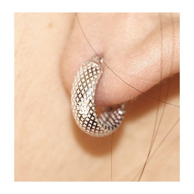 RMB|Argento 925 : orecchini donna uomo anelle cerchi scattino lavorati nido d'ape