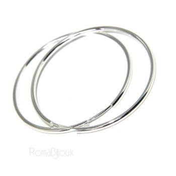 RMB|light silver 925: Women's earrings anelle circles classic smooth bushings 46 mm