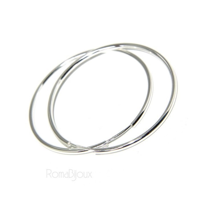 RMB|light silver 925: Women's earrings anelle circles classic smooth bushings 46 mm
