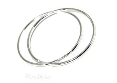RMB|light silver 925: Women's earrings anelle circles classic smooth bushings 46 mm