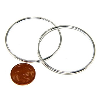 RMB|light silver 925: Women's earrings anelle circles classic smooth bushings 46 mm