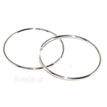 RMB|light silver 925: Women's earrings anelle circles classic smooth bushings 46 mm