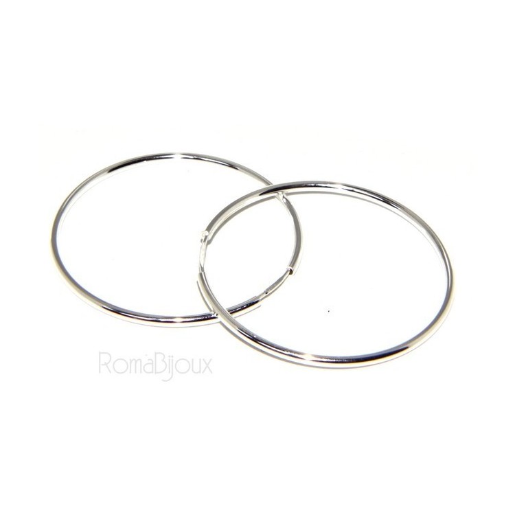 RMB|light silver 925: Women's earrings anelle circles classic smooth bushings 46 mm