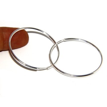 RMB|light silver 925: Women's earrings anelle circles classic smooth bushings 46 mm