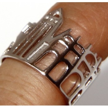 RMB|Argento 925 Rodiato : anello donna fascia fascione mix Italia Roma Pisa Venezia