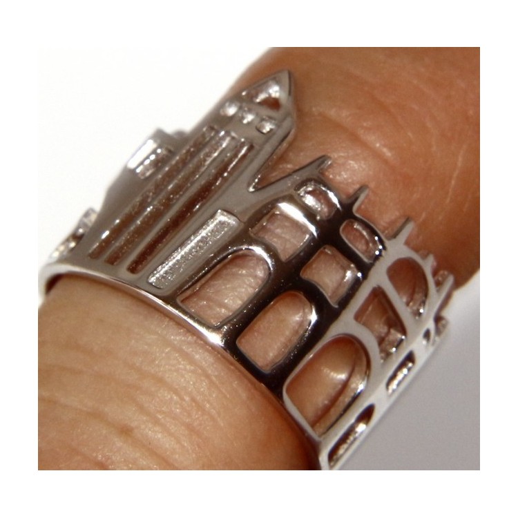 RMB|925 Rhodium: band cummerbund women ring mix Pisa Italy Rome Venice