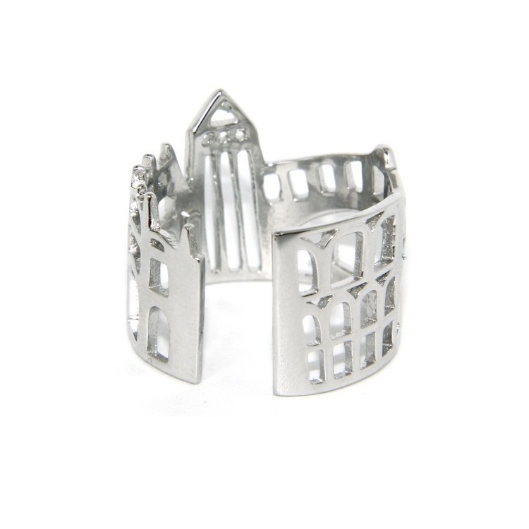 RMB|Argento 925 Rodiato : anello donna fascia fascione mix Italia Roma Pisa Venezia