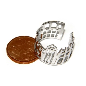 RMB|Argento 925 Rodiato : anello donna fascia fascione mix Italia Roma Pisa Venezia