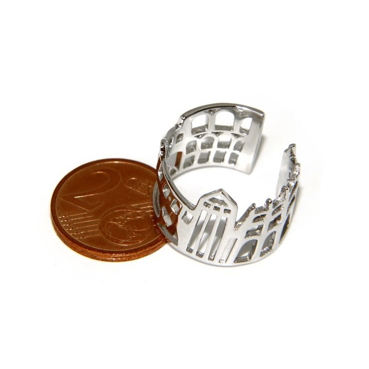 RMB|Argento 925 Rodiato : anello donna fascia fascione mix Italia Roma Pisa Venezia