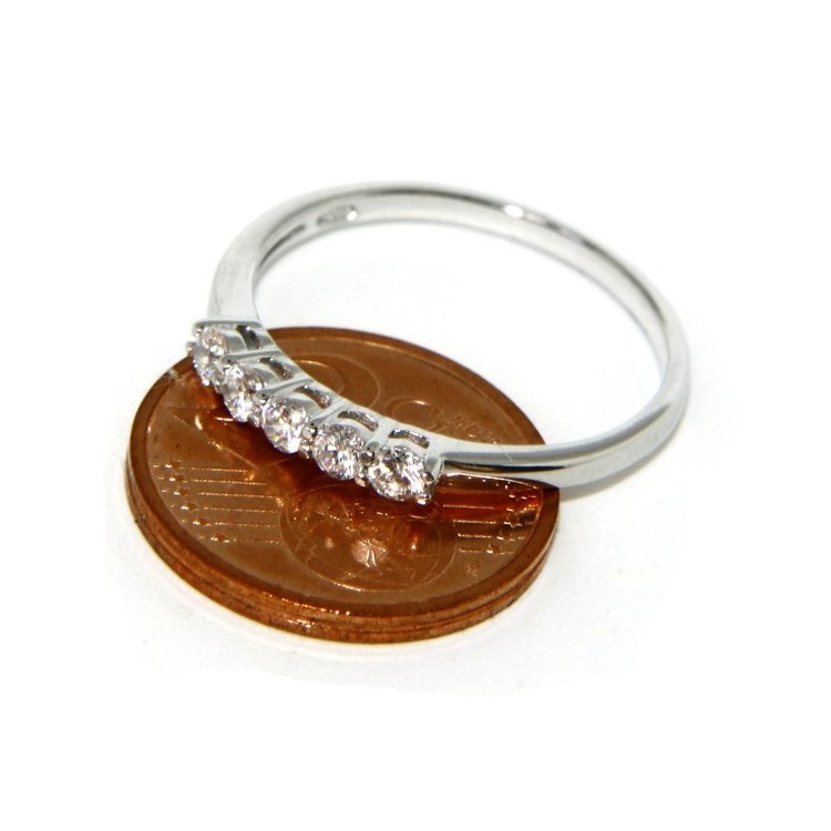 RMB|925 Rhodium: Riviera Women's ring with 5 zirconia white 2.0 mm