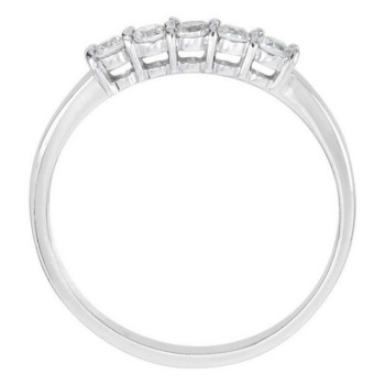 RMB|Argento 925 Rodiato : anello donna riviera con 5 zirconi bianchi da 2.0 mm