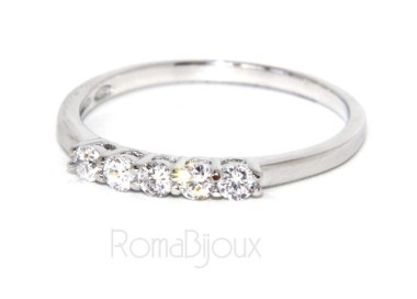 RMB|925 Rhodium: Riviera Women's ring with 5 zirconia white 2.0 mm