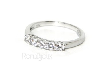 RMB|925 Rhodium: Riviera Women's Ring of 5 cubic zirconia 2.5 mm