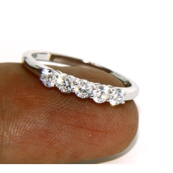 RMB|925 Rhodium: Riviera Women's Ring of 5 cubic zirconia 2.5 mm