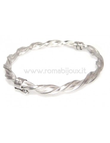 Woman bracelet in 925 sterling silver with rhodium not oval large measure 17,00 cm