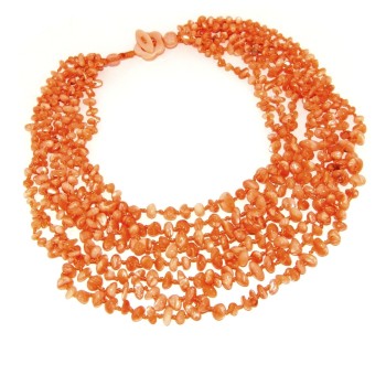 RMB|Collana cleopatra 8 fili madreperla naturale arancio arancione collier donna