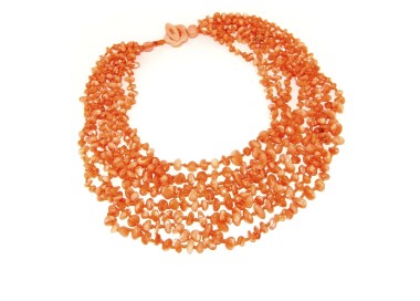 RMB|Necklace by Donna Collier Cleopatra 8 orange natural orange pearl strands